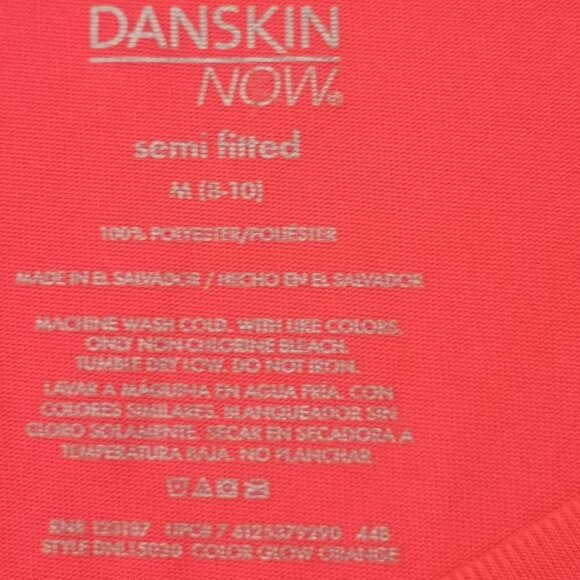 Danskin Ladies Size Medium (8-10) Orange Novelty Short Sleeve T-shirt - Picture 3 of 4
